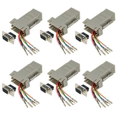 Imagem de Adaptador modular M/F Yohii DB9 macho para RJ45 – Pacote com 6 peças