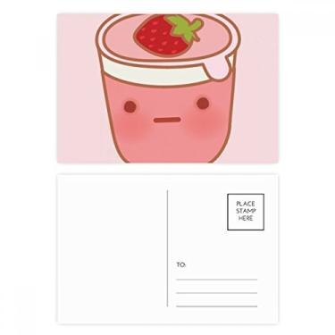 Imagem de Expressão facial conjunto de cartão postal de morango envio de aniversário cartão de agradecimento