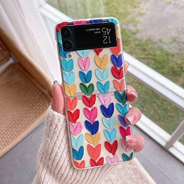 Imagem de para Samsung Galaxy Z Flip 4 3 2 5G 4G Caso Graffiti Pintura a óleo Cósmico Céu estrelado Desenhos animados amor Hard Clear TPU Capa Shell, colorido, para Galaxy Z Flip 2