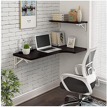 Imagem de Mesa rebatível montada na parede, escrivaninha montada na parede escrivaninha dobrável de madeira escrivaninha dobrável escrivaninha montada na parede para espaço pequeno para lavanderia de escritório
