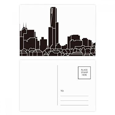 Imagem de Cartão postal com esboços de arranha-céus da cidade da Austrália, cartão de felicitações por correio de aniversário