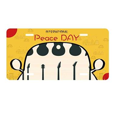 Imagem de DIYthinker Placa de carro para guitarra elétrica, música, vitalidade sonora, placa de automóvel, decoração de dia da paz