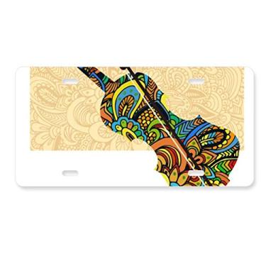 Imagem de DIYthinker Pôster de festival de música de violino, rock, placa de licença decoração de aço inoxidável para automóvel