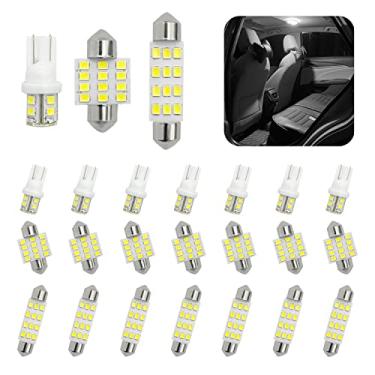 Imagem de tobenbone Conjunto de 24 peças de lâmpadas de LED para carro, T10 31 mm 41 mm lâmpadas de substituição para luzes interiores de carro, luzes de mapa, luzes de porta de cortesia (branco)