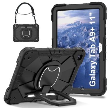 Imagem de Capa protetora para tablet Case Compatible with Samsung Galaxy Tab A9 Plus SM-X210/SM-216/SM-X218 11inch Sturdy Shockproof Cover,Protective Case W 360 Swivel Kickstand+Hand Strap+Shoulder Strap Galaxy