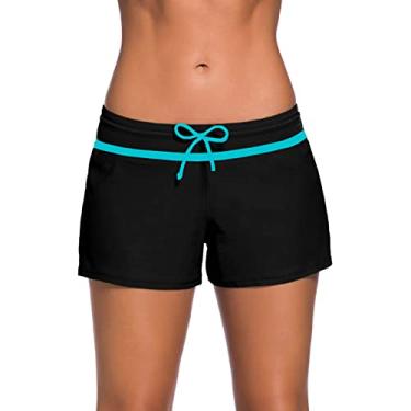 Imagem de Shorts Femininos, Estilo Simples, Respirável, Fibra Macia, Cordão, Praia, para Academia (L)