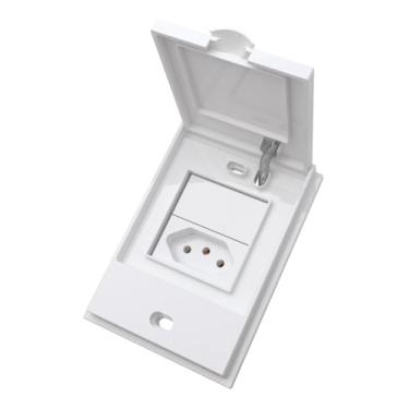 Imagem de Tomada Simples 20a 4x2 C/ Placa E Tampa B Lácqua Branco Blux