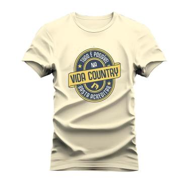 Imagem de Camiseta Plus Size 100% Algodão Estampada Unissex Shirt Vida Country Tudo é Possivel-Unissex
