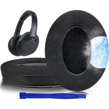 Imagem de SOULWIT Substituição de Almofadas com Gel Refrescante para Sony WH-1000XM3 (WH1000XM3) Auscultadores Over-Ear, Espuma de Isolamento de Ruído de Alta Densidade, Espessura Adicional-Preto