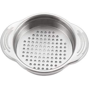 Imagem de Escorredor de conservas de aço inoxidável prateado coador de lata de frutas peneira ferramenta de cozinha para escorredores de atum, utensílios de cozinha e gadgets