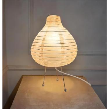 Imagem de Aferenili Lâmpada de papel, lâmpada de papel de arroz, lâmpada de papel japonesa branca, luminária de mesa noturna, luminária ao lado, luminária de chão (vaso)