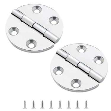 Imagem de Dobradiças de escotilha de barco de aço inoxidável 316, dobradiça marinha polida de 64 mm, dobradiças pesadas com parafusos, para barcos, iates, portas, convés, janelas, armários (pacote com 2)