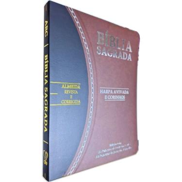 Imagem de Bíblia Sagrada Slim Large Letra Grande ARC Com Harpa Avivada e Corinhos Bicolor Capa PU Marrom e Preto PDA PJV