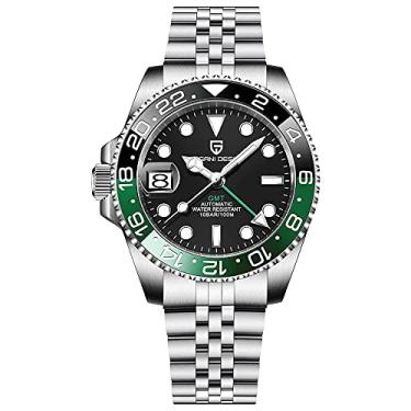 Imagem de CADISEN Pagani Design 1662 GMT Relógio Mecânico Automático Masculino Aço Inoxidável Vidro Safira Mergulhador Relógio Masculino Esportivo 40 mm Data 100M Impermeável Reloj Hombre, Jubileu, preto,