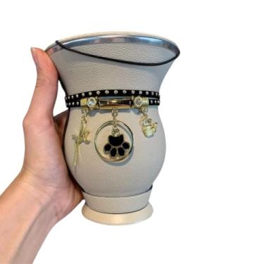 Imagem de Kit Chimarrão: Cuia de Porongo Revestida, Pulseira/Choker - Diversas Cores (Gelo patinha)