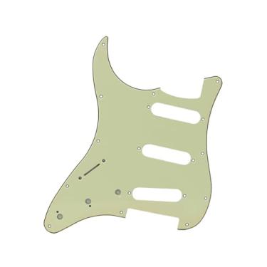 Imagem de 11 furos para guitarra canhota Strat Pickguard SSH placa de risco para Stratocaster estilo 1 camada branca type2