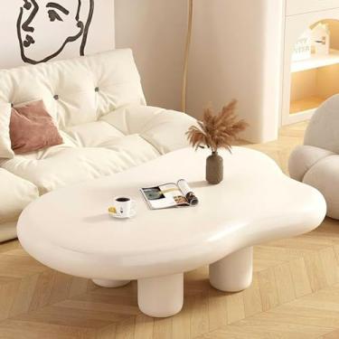 Imagem de Mesa de centro nuvem de 100 cm - móveis pequenos irregulares para sala de estar, mesa de canto fofa - opções disponíveis em preto/branco/azul