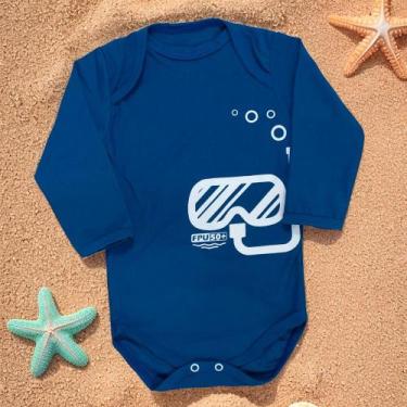 Imagem de Body de Bebê Proteção Uv50+ Manga Longa Mergulhador Marinho - Era Uma 