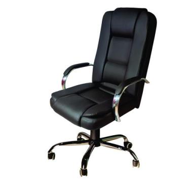 Imagem de Cadeira Giratória Escritório Euro Presidente Preta Relax c/ Rodizio Ba