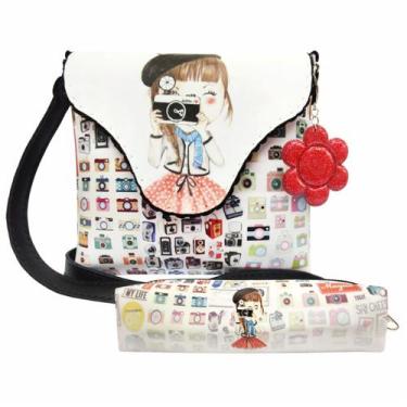 Imagem de Kit Infantil Feminino Bolsa e Estojo Menina Fotógrafa, Magicc