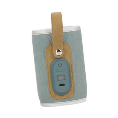 Imagem de harayaa Aquecedor de mamadeira, bolsa térmica para mamadeira, alimentado por USB, fácil de usar, termostato para mamadeiras de 50 mm a 80 mm, Azul