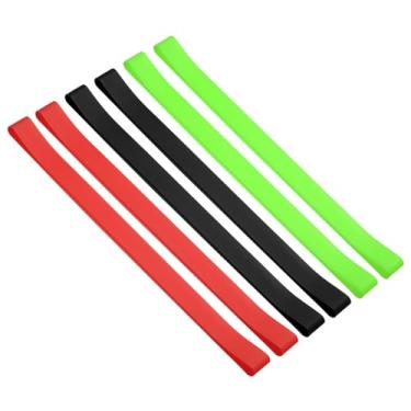 Imagem de PATIKIL Faixas de toalha, pacote com 6 clipes de toalha elásticos Cruise Essentials tiras de silicone à prova de vento para cadeiras de praia e piscina, preto, verde fluorescente, vermelho
