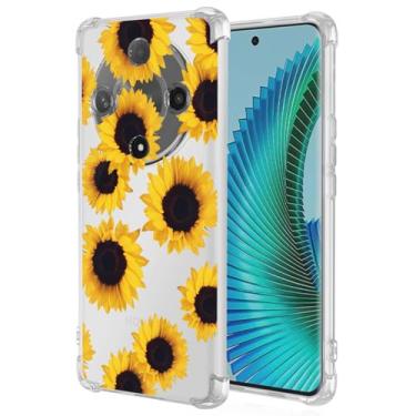 Imagem de Yerebel Capa para Honor X9B, capa fofa Honor Magic6 Lite ALI-NX1, capa de silicone de borracha macia TPU transparente flexível para Honor X9B 5G girassol