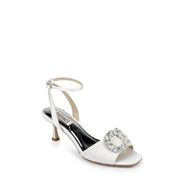 Imagem de Badgley Mischka Sandália feminina de salto Nimah, Cetim branco, 41
