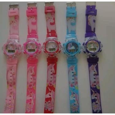 Imagem de Relógio Infantil Digital para Crianças Toca Musica Pisca Luz Led Perso