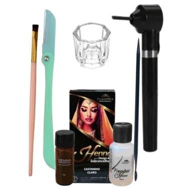 Imagem de Kit renna sobrancelha profissional design henna sobrancelha mini mixer