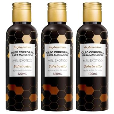 Imagem de Óleo Corporal Beijável Para Massagem Íntima Sensual Mel Exótico (3 uni