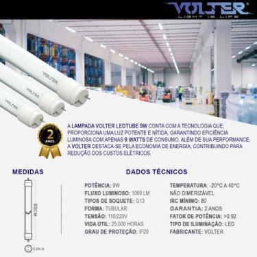 Imagem de Kit 2 Lâmpadas Led 9w Volter Escolha Cor G13 60cm Bivolt
