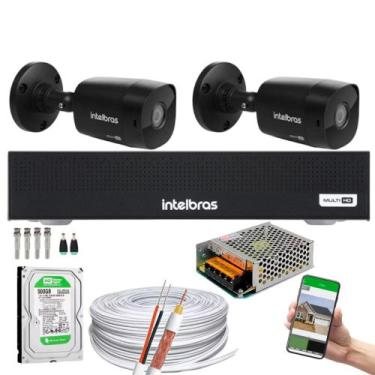 Imagem de Kit Cftv 2 Cameras 1220 Bullet Black Full Hd + Dvr Mhdx 3004-C C/HD 50