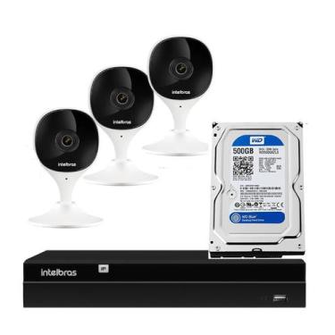 Imagem de Kit 3 Câmeras IMX Full Hd Wi-fi Com Hd 500gb E Nvd 1404 - Intelbras