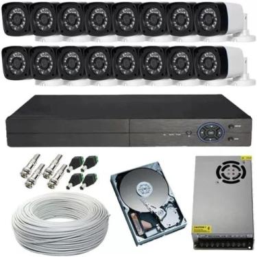Imagem de Kit Completo Cftv 16 Câmeras Metal 720p Dvr 16 Canais Hd 1tb - Xmeye
