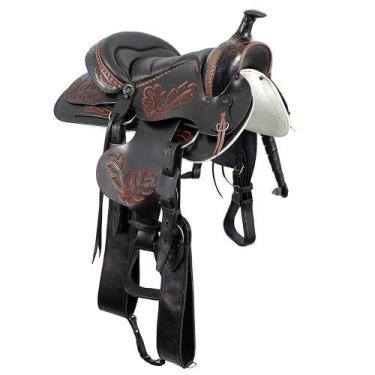 Imagem de Sela Quarto de Milha SV12001 - Preta - Selaria Vertentes