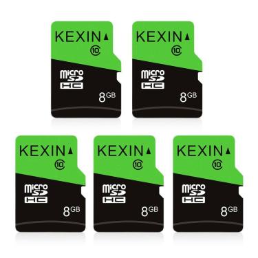 Imagem de Cartão Micro SD KEXIN 8GB, pacote com 5, com adaptador SD UHS-I C10
