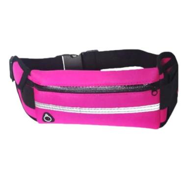 Imagem de Pochete Esportiva para Corrida, Impermeável Fitness com Porta-Garrafa, Celular Objetos (Rosa)