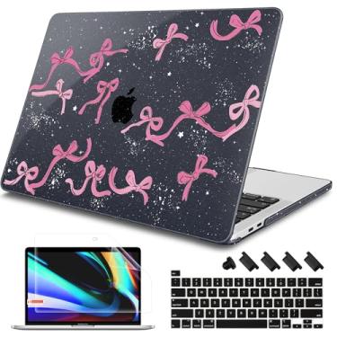 Imagem de Tuiklol Capa para MacBook Pro 2022 13 polegadas M2 Clip, versão 2021 2020 M1 A2338 A2289 A2251, capa rígida para MacBook Pro 13,3 polegadas com Touch Bar serve para Touch ID e tela retina, laço preto