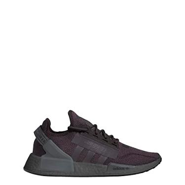 Imagem de adidas Tênis masculino NMD_R1 V2 - estilo fresco, tecnologia de primeira linha, cabedal de malha, conforto, feito com 50% de plástico Parley Ocean, Shadow Maroon/Shadow Maroon/Grey Five Red, 39