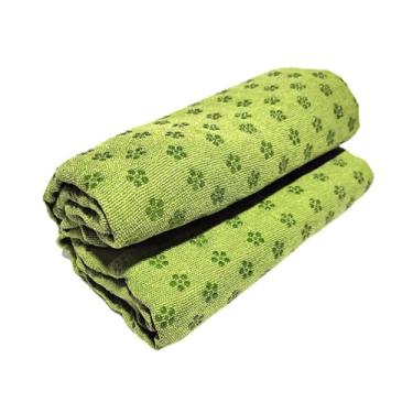 Imagem de Dynwave Tapete de toalha para exercícios de Pilates com material absorvente, Verde