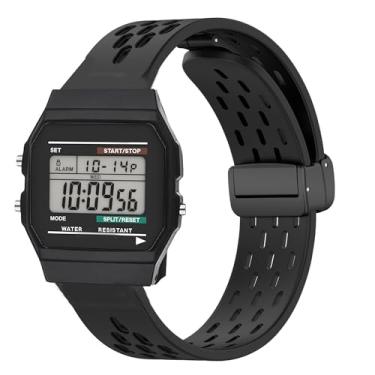 Imagem de Pulseira de relógio W-218H, pulseira de substituição de silicone respirável de liberação rápida de 18 mm compatível com Casio W-217H, W-218H, W-219H, F-91W, A158WA, A168WA, A700W-1, A700WM-9,