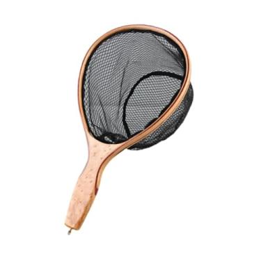 Imagem de oshhni Rede de aterrissagem de pesca com mosca alça de madeira Confortável equipamento do dia do dia do pavor rede de malha de pesca para caiaque esportes de