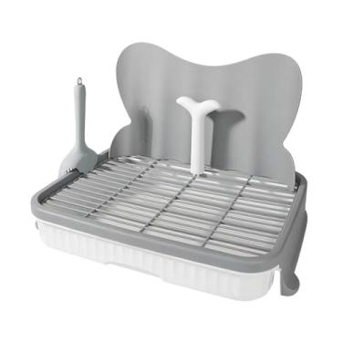 Imagem de Bothyi Bandeja de Treinamento de Treinamento de Pet Tonete de Voonete para Cachorro Mantenha Limpo Portátil Fácil de Limpar com Post para Rabinos Bunny Puppy, Cinza
