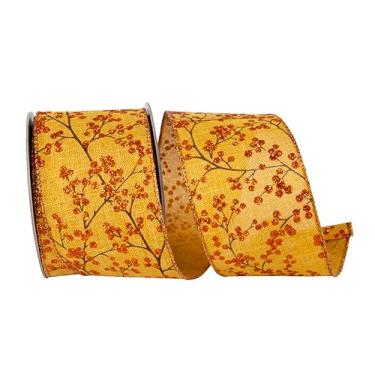 Imagem de Reliant Ribbon Forest Tonal Berry Branches Fita de borda com fio de linho, cobre