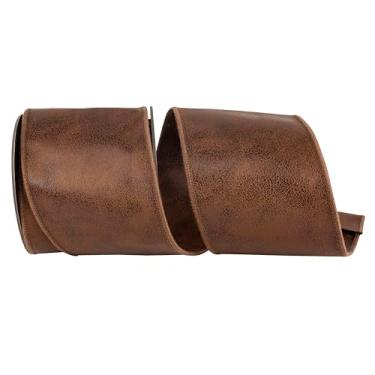 Imagem de Reliant Ribbon Fita de couro Deluxe com dois lados com fio, marrom