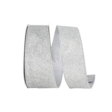 Imagem de Reliant Ribbon Fita de borda com fio de valor metálico com glitter, prata