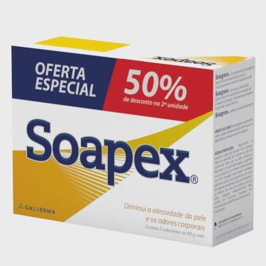 Imagem de Kit 1 soapex barra 80G + 1 soapex barra 80G com 50% de desconto