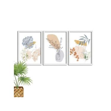Imagem de Kit 3 Placas Quadros Decorativos Para Sala e Quarto Mulher Minimalista