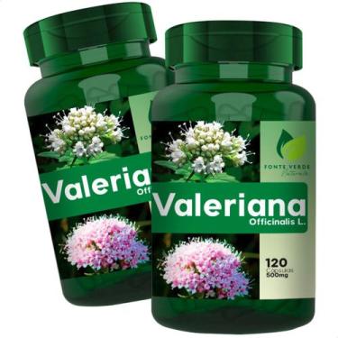 Imagem de 2 Potes Valeriana 100% Natural Kit 240 Cáps - Fonte Verde